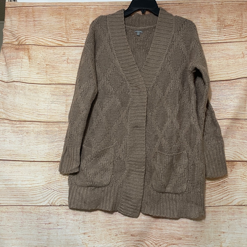 Charlotte Russe Cardigan Sweater Medium Brown Chunky Knit Button‎ Front S…